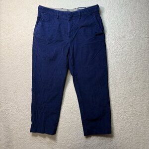 Lands End Men Traditional Fit Stretch Adjustable Waist Blue Corduroy Pants 35x27